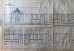 Ontwerp binnenbetimmering (met bestaande deur).
<br/>
Bouwdossier Singel 46/48, 1919